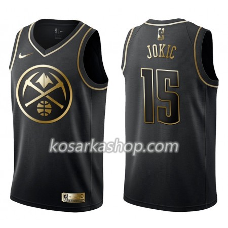 Dres Denver Nuggets Nikola Jokic 15 Nike Crna Golden Edition Swingman
